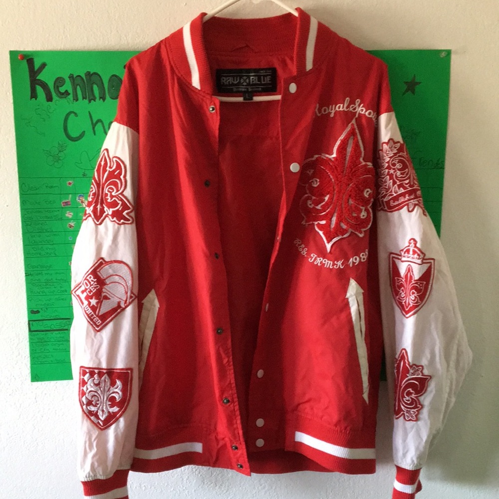 RAW BLUE WIND BREAKER JACKET.